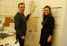 Laisvūnas Budėnas ir kra&scaron;tovaizdžio architektė Ramunė Sanderson