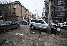 Avarija Kęstučio ir Maironio g. sankryžoje, Kaune.