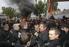 Išvaikyti protestuotojai