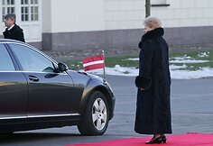 Dalia Grybauskaitė pasitinka Latvijos prezidentą
