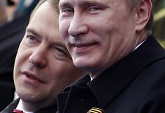 Dimitrijus Medvedevas ir Vladimiras Putinas