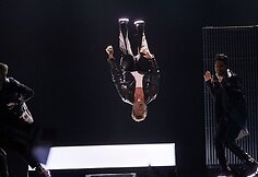 Aleksejaus Vorobjovo akrobatiniai triukai &bdquo;Eurovizijos&ldquo; pusfinalyje
