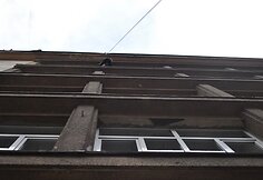 Alpinistų treniruotė Vilniaus centre