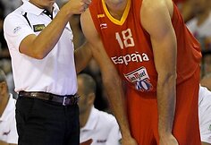 Ispanijos treneris Sergio Scariolo ir Xavi Rey (de&scaron;inėje)