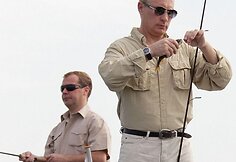 Dmitrijus Medvedevas ir Vladimiras Putinas
