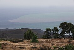 Išsiveržęs povandeninis ugnikalnis pakeitė vandens spalvą.