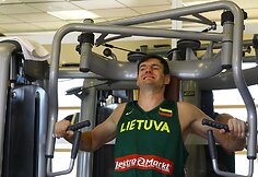 Lietuvos krepšininkų rytinė treniruotė