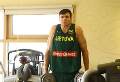 Lietuvos krepšininkų rytinė treniruotė