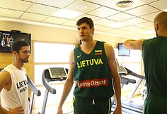 Lietuvos krepšininkų rytinė treniruotė