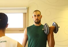 Lietuvos krepšininkų rytinė treniruotė