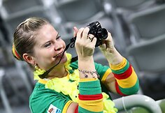 Lietuvos krepšinio rinktinės gerbėja Slovėnijoje