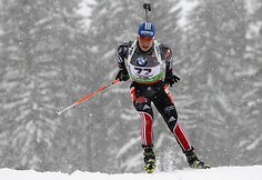 Biatlono pasaulio taurės sprinto varžybos vyko labai prastu oru 