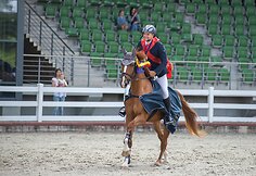 4-mečių žirgų grupės čempionas Justas Gabalis su žirgu Cadet