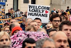 Protesto Varšuvoje akimirka