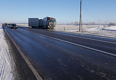 Susidūrė dvi sunkiasvorės transporto priemonės