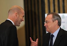„Real” direktorius Zinedine'as Zidane'as ir prezidentas Florentino Perezas