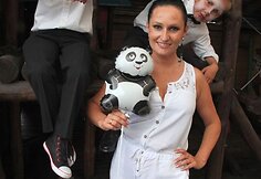 Inga Budrienė su sūnumi Mantu ir Kerniumi