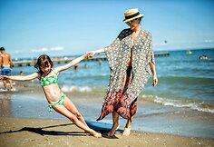 Viktorija Jakučinskaitė su dukra Italijoje