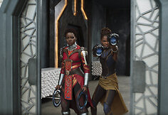 Lupita Nyong'o ir Letitia Wright filme &bdquo;Juodoji pantera&ldquo;