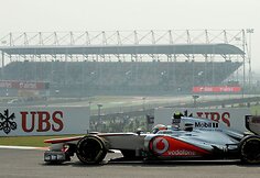 F-1 Indijos lenktynių kvalifikacijos akimirka