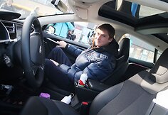 Elektromobilių maratono stotelė Panevėžyje