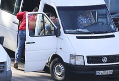 Galimai nelegalių vežėjų mikroautobusas