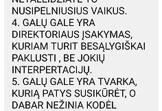 Grigi&scaron;kių &Scaron;viesos gimnazijos direktorės bendravimas su mokytojais