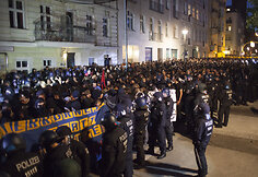 Neramumai per kairiųjų demonstraciją Berlyne 