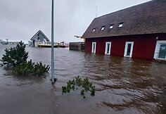 Drevernoje pakilęs Kur&scaron;ių marių vanduo apsėmė namus