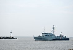 Sekmadienį į Klaipėdos uostą atplaukė Lietuvos karininko vadovaujamas NATO nuolatinės parengties prie&scaron;mininių laivų 1-os grupės junginys