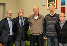 Lietuvos trenerių taryba: (i&scaron; kairės) tarybos sekretorius Raimondas Statkevičius, nariai Vytautas Jančiauskas, Benjaminas Zelkevičius, Kęstutis Latoža ir Rimvydas Kochanauskas 