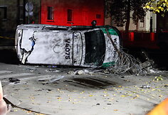 &Scaron;irvintose &bdquo;Audi&ldquo; taranavo policijos autobusiuką