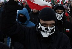 Nacionalistų eitynių Var&scaron;uvoje akimirka