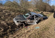&Scaron;venčionių rajone apsivertė &bdquo;Honda&ldquo; automobilis