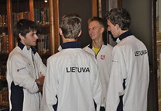 Lietuvos teniso rinktinė: Dovydas Šakinis, Lukas Mugevičius, Kasparas Žemaitėlis ir Mantas Bugailiškis
