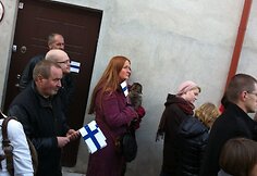 Užupyje pakabinta dar viena Konstitucija.