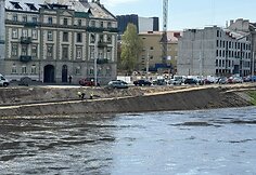 Tvarkomos Neries krantinės atsidūrė po vandeniu