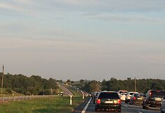 Kam&scaron;tis autostradoje prie&scaron; Kryžkalnį