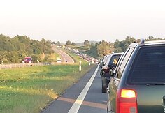 Kam&scaron;tis autostradoje prie&scaron; Kryžkalnį