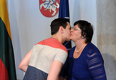 Justinas Jankevičius su mama Silva