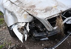 Sudaužytas Seimo nario Vytenio Povilo Andriukaičio automobilis &bdquo;&Scaron;koda Octavia&ldquo;