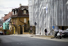 Skveras Vilniuje, kur stovės Petro Rep&scaron;io skulptūra &bdquo;Užupio obeliskas&ldquo;
