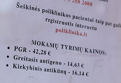 COVID-19 tyrimai Vilniaus poliklinikose