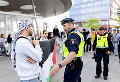 Policija atitraukė Palestinos palaikytojus toliau nuo Malmės arenos