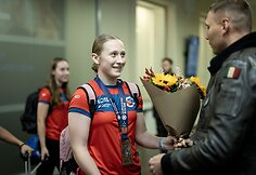 Lietuvos jaunių bokso rinktinės pasitikimas Vilniaus oro uoste