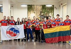 Lietuvos jaunių bokso rinktinės pasitikimas Vilniaus oro uoste