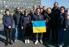 Pasitikti i&scaron; Ukrainos į Lietuvą grįžę iniciatyvos &bdquo;Lietuvos medikai Ukrainoje&ldquo; dalyviai.