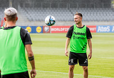 Lietuvos futbolo rinktinės treniruotė prie&scaron; rungtynes su Juodkalnija
