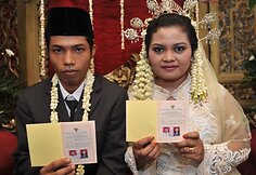 Indonezijos jaunavedžių pora