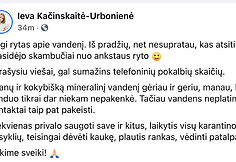 Ieva Kačinskaitė-Urbonienė paneigė platinanti vandenį